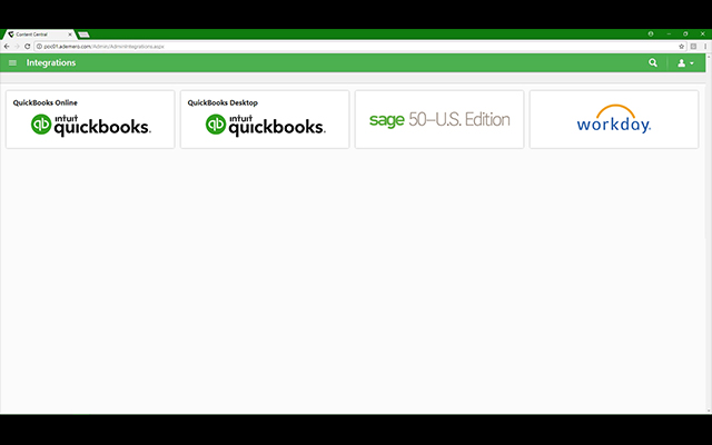 screenshot of Content Central